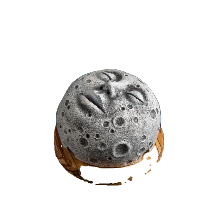 Moon Face Backflow Incense Burner  with Cube Handmade by Artist  Handmade Figure