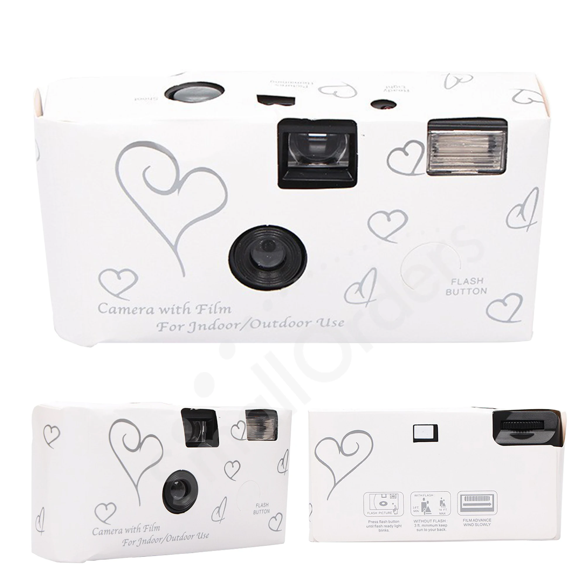 Wholesale other promotional party supplies 35mm film disposable camera with flash digital cartoon logo printed single use camera