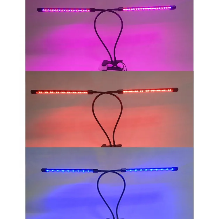 
Amazon Top Seller 3 Triple Head Gooseneck Clip Desk Plant LED Grow Light for Microgreens 