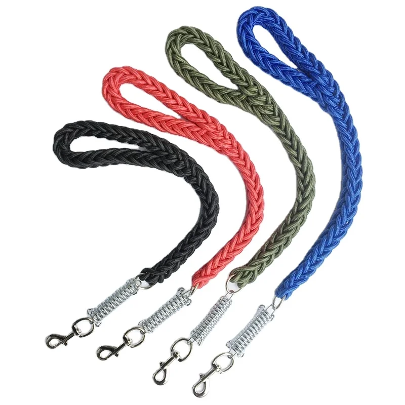 wholesale Custom Brand Large and Medium Braid Nylon Spring strap cushioned short Pet Dog leash leads