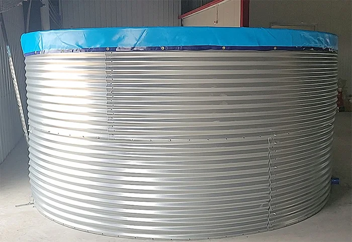 Factory Price Corrugated Steel Water Tank 5000 Liter Gallon  Galvanized Steel Rainwater Harvesting Tanks Cylindrical Round Tank