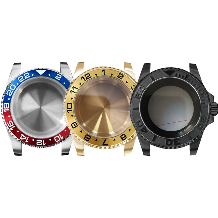 5ATM Waterproof Ceramic Bezel Insert Transparent Case Back Sapphire 40mm NH35 Stainless Steel Watch Case