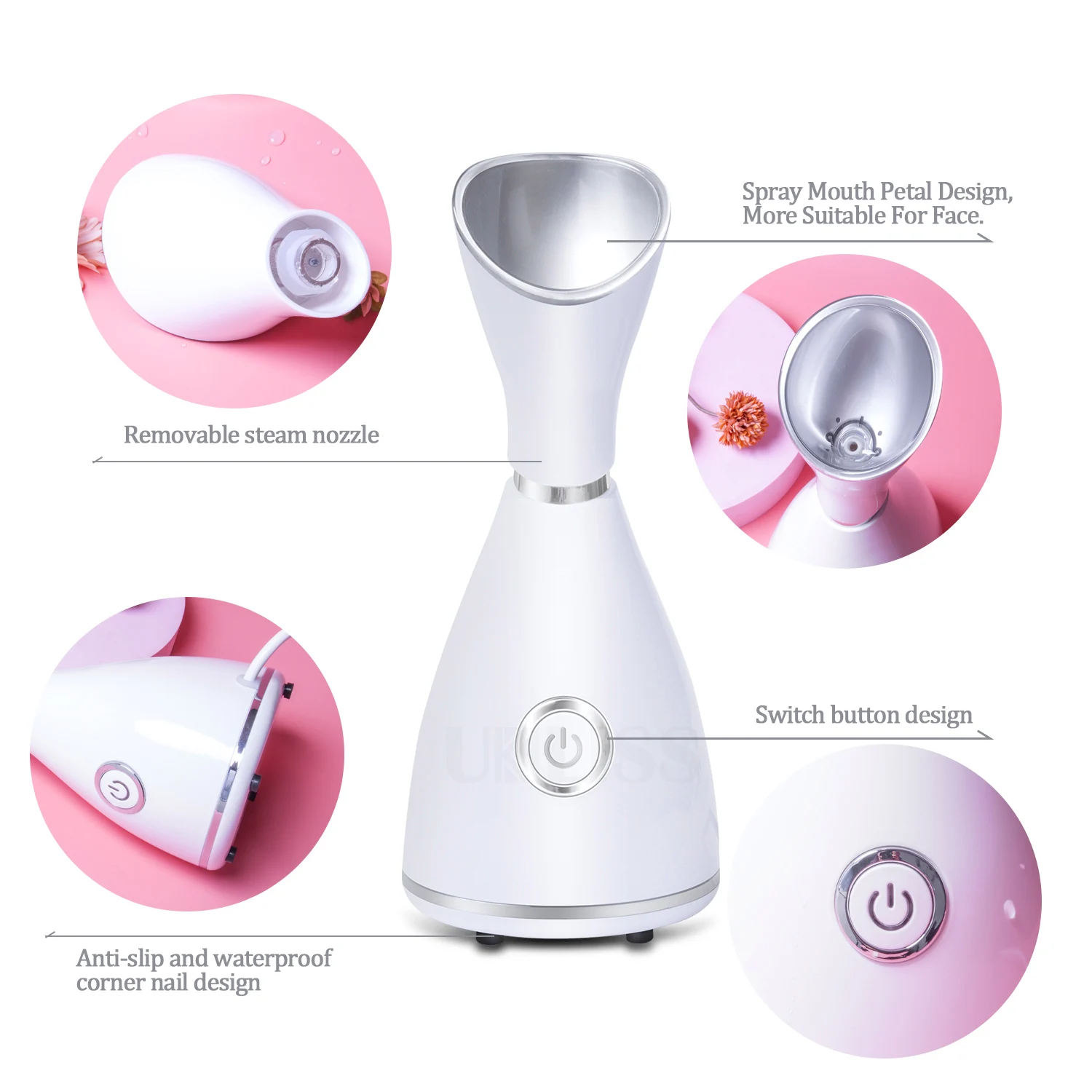Dropshipping Nano Ionic Face Steamer Warm Mist Cleaner Spa Steamers for