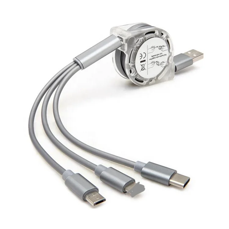 
Mobile Phone Mirco Retractable 3In1 Usb Charging Cable 