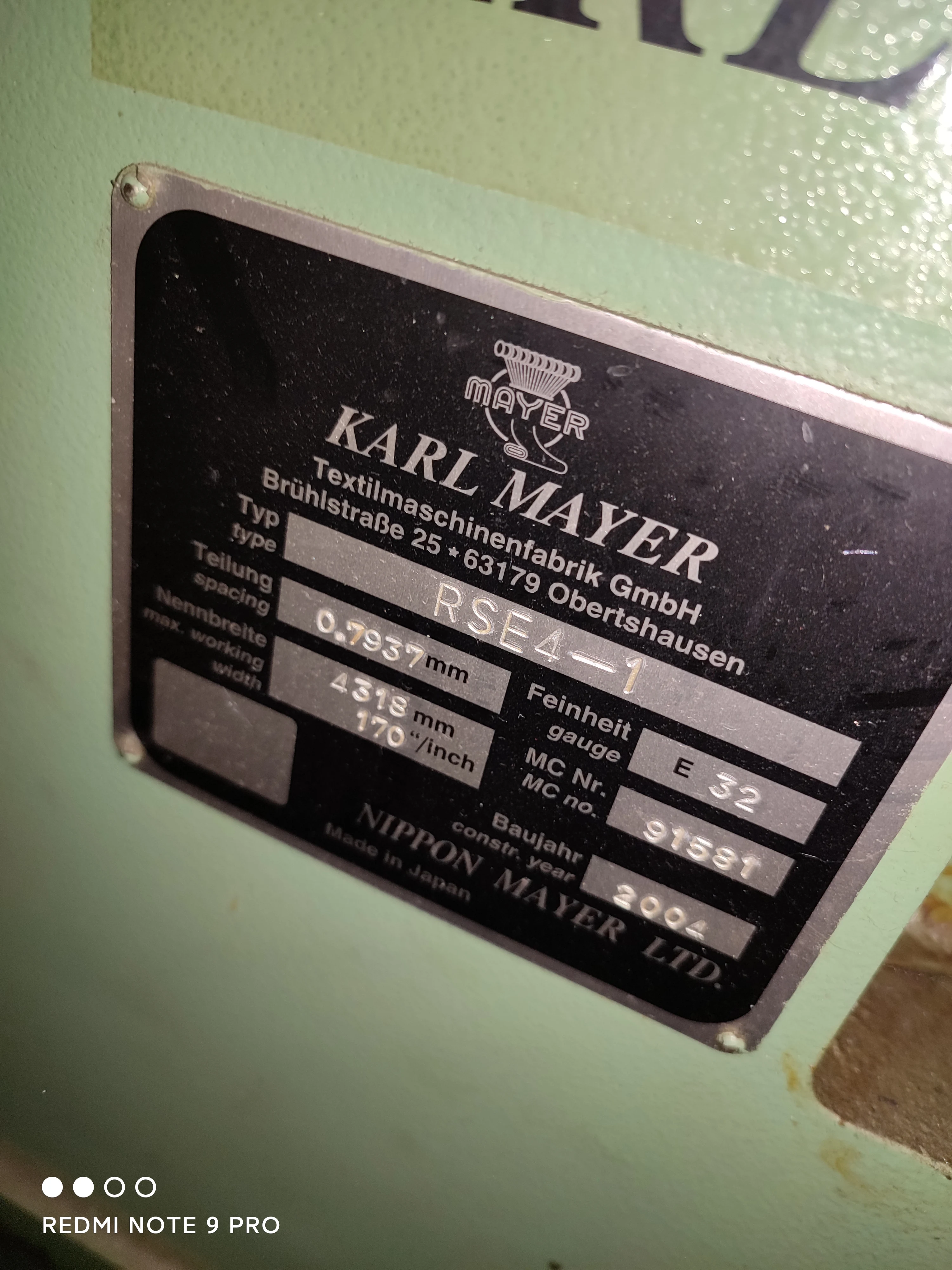 Used warp knitting machine raschel Karl mayer warp knitting machine RSE4-1karl mayer warp machine