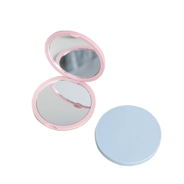 wholesale folding round pocket mirror portable double-sided flip cosmetic mirror accept design DIY cosmetic mirror