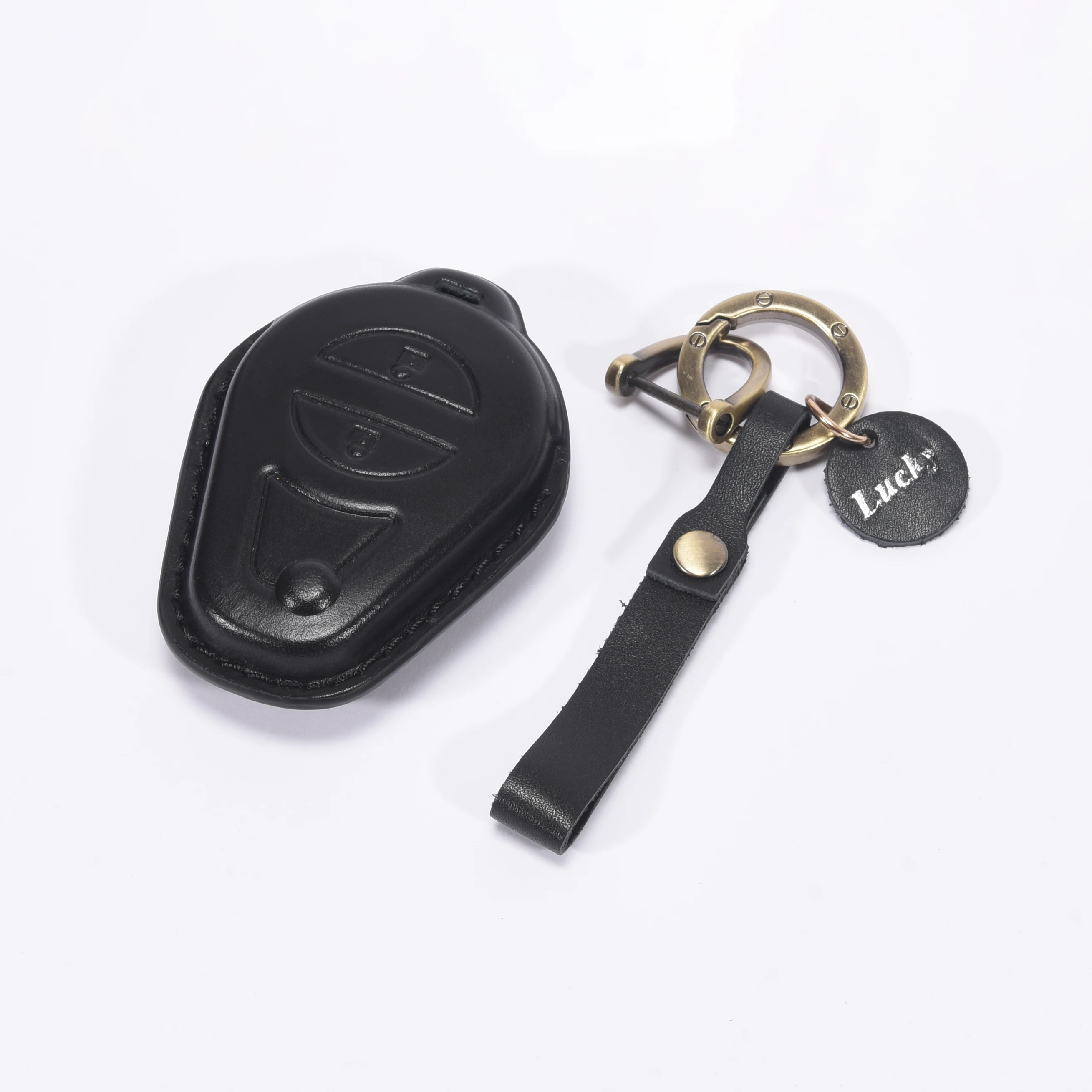 SweetPig Genuine Button Leather Key Case Keychain Covers for Harley 883/CVO/Sportster 48