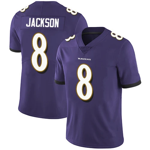 Custom Wholesale High Quality Sublimated Lamar Jackson 8# Michael Crabtree 15# C.j. Mosley 57# American Football Jersey