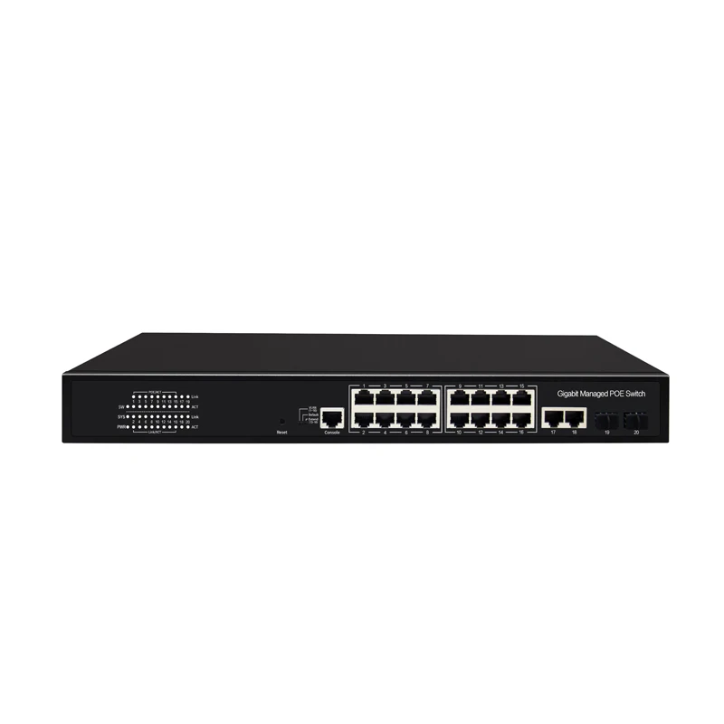 Управляемый сетевой коммутатор PoE с 16 портами 1000 Мбит/с портом Gigabit Uplink и SFP (POE1622MR)