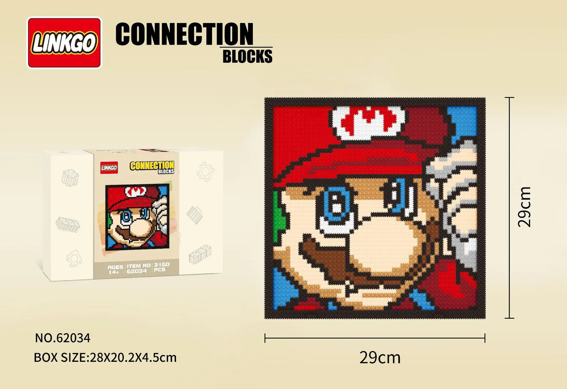 XRH 35.5x46.5 Dots Bricks 1x1 Wall Portraits DIY Home Decor Moc Pixel Painting Series Building Block Painting