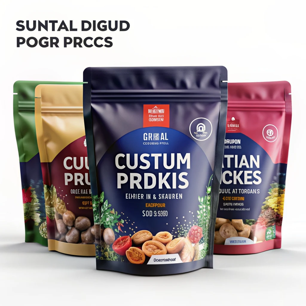 Wholesale Custom Resealable Plastic Bags Food Packaging Stand Up Pouch Zip Lock Bag With Logo