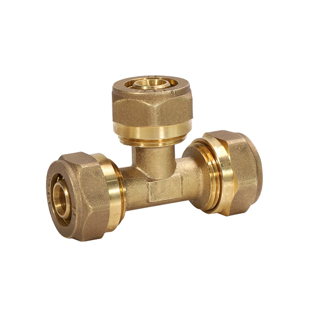 Wholesale Alum-plastic Hose Fittings Brass Compression Fitting Equal Tee Brass Adapter