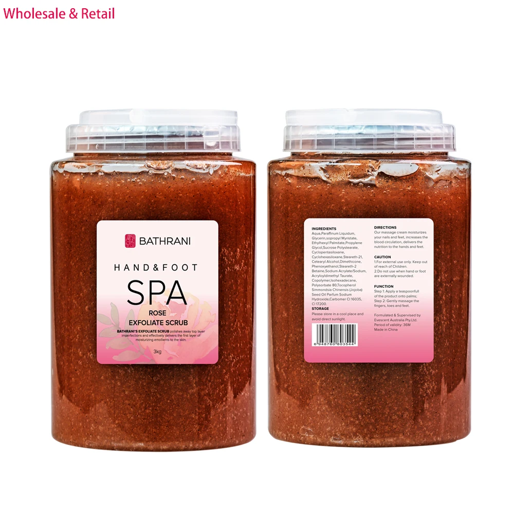 Own brand body scrub exfoliator skin scrub deep cleansing, moisturizing  natural walnut shell rose foot care