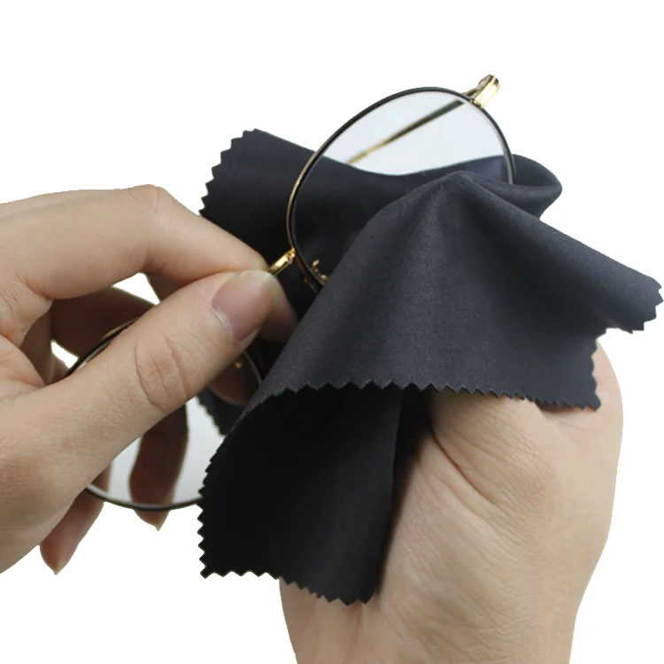 Черная салфетка для чистки линз с напечатанным логотипом на заказ 100 шт./Опп или индивидуальная упаковка