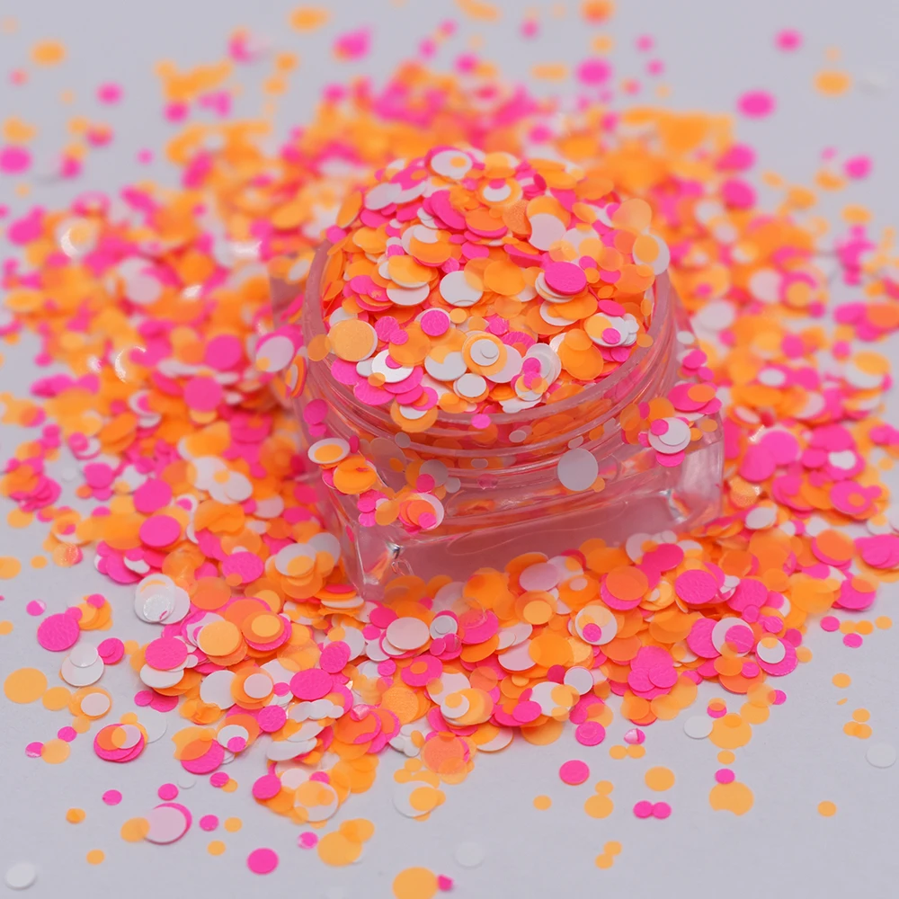 DM circle glitter flakes 1+2+3mm dots mixed glitter powder