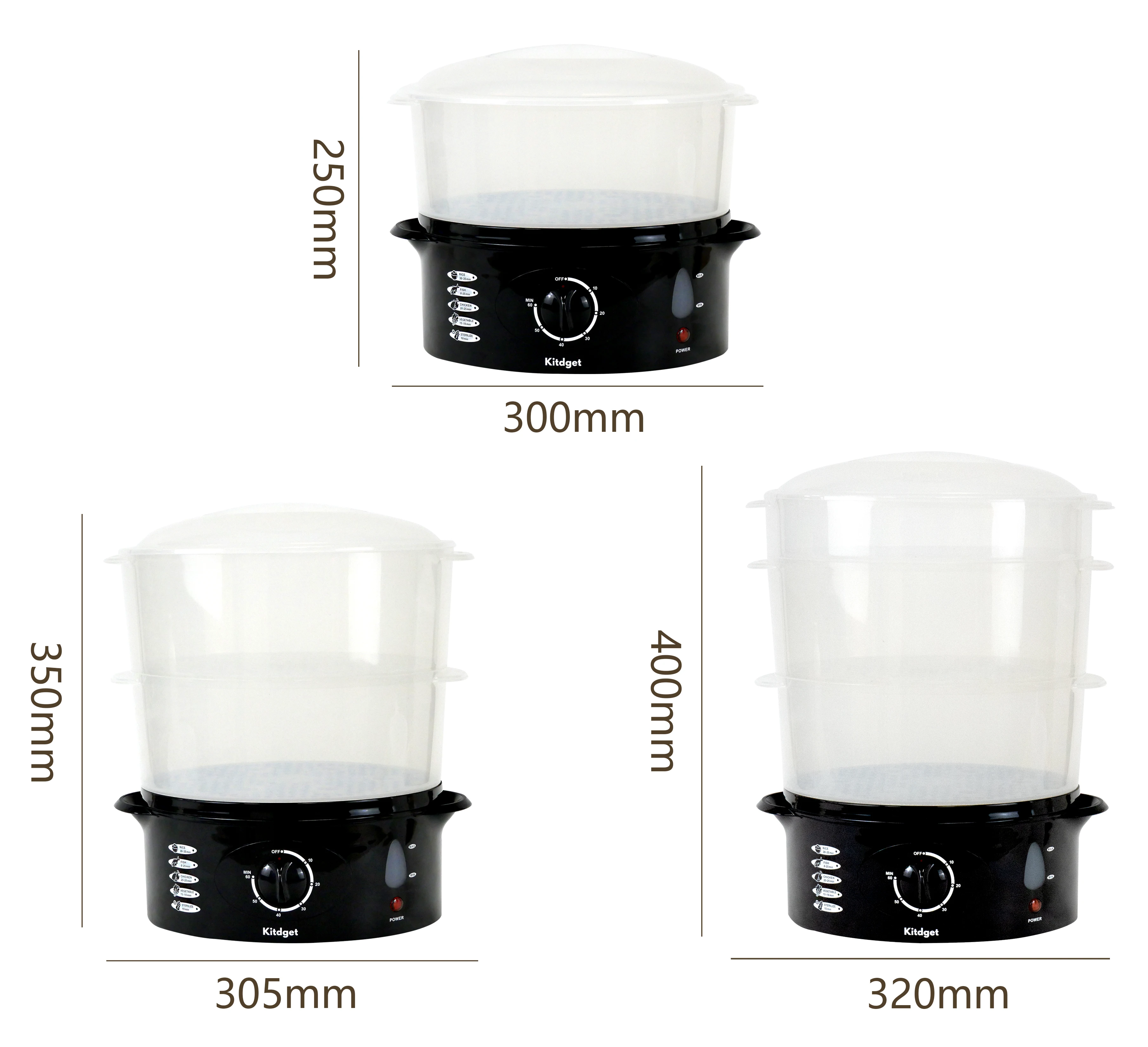 Hot Sales Wholesale Cuisseur A La Vapeur 3 Layers Plastic Electric Steamers Hot Pot Fish Electrical Food Steamer  For Cooking