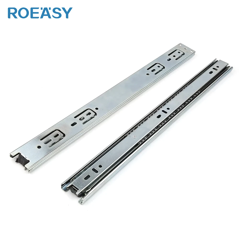 ROEASY мягкая направляющая для выдвижного ящика заводская цена трехсекционный шариковый подшипник телескопический направляющий выдвижной ящик