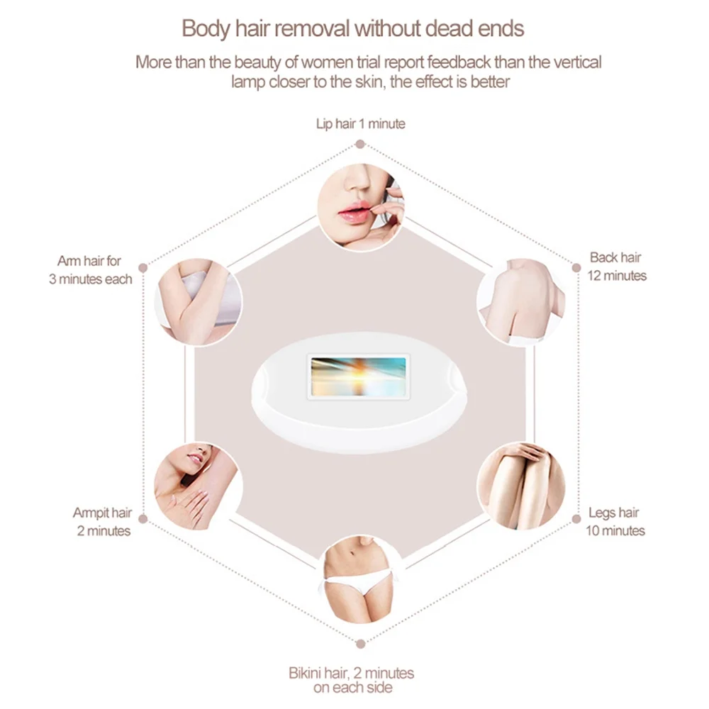 Diode Laser Hair Removal Device. 300000 Shoots Painless Permanent Laser Epilator For Women Men Whole Body Hair Removal