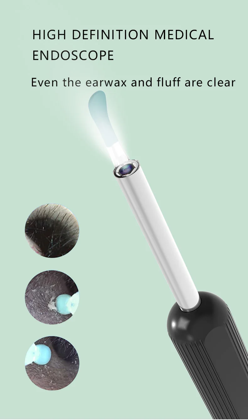 Wireless Wifi Smart Ear Cleaning Spoon USB Charging Ear Cleaner Endoscope HD Camera Visual Earpick Ear Wax Removal Tools