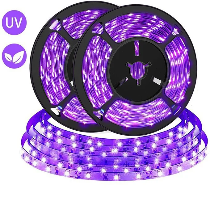 UV Light Strip USB UV Black Light Strip DC5V 390nm 16.4FT/5M SMD 2835 120LEDs IP65 Waterproof Super Bright LED Strip Lights