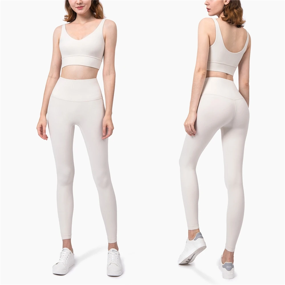 Women Yoga Sport Hot Girl Sexy Nude Backless Sense Shockproof Design Push Up Bra Suppliers No Camel Toe With Pocket Legging Set