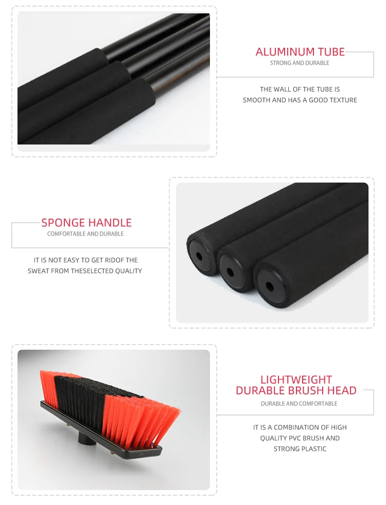 Multi-functional 11M Aluminum Telescopic rod machines extension Pole Long Handle for Window,Car,Shower Glass Door Cleaning