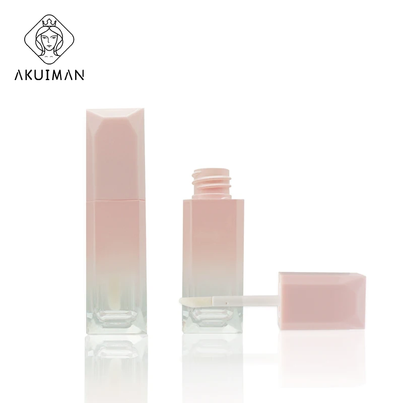 Popular cheap and customizable logo 5g plastic gradient color empty lip glaze tube for easy portability and use