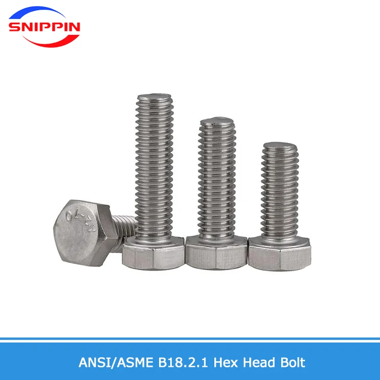 304 316 из нержавеющей стали ANSI/ASME B18.2.1 с полурезьбовым шестигранным винтом шестигранной головкой 10 #-32 1/4-20 1/2-13 3/4-10