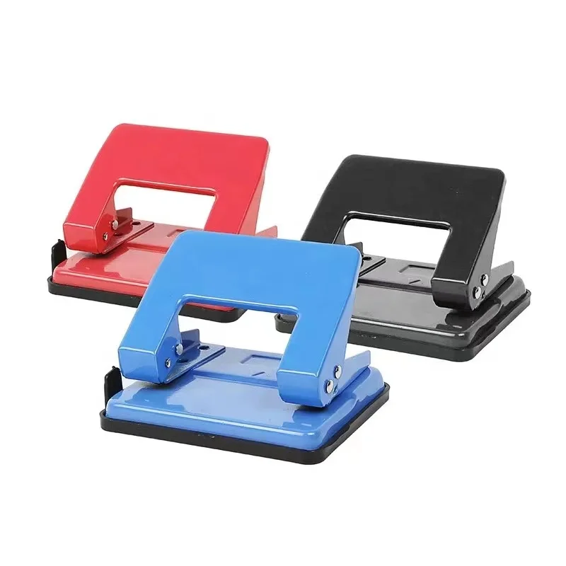 school Promotion 12 Sheets Cheap Hole Punch 2 Holes Paper Punching Machine Office Desktop Supply Standard Metal Punches