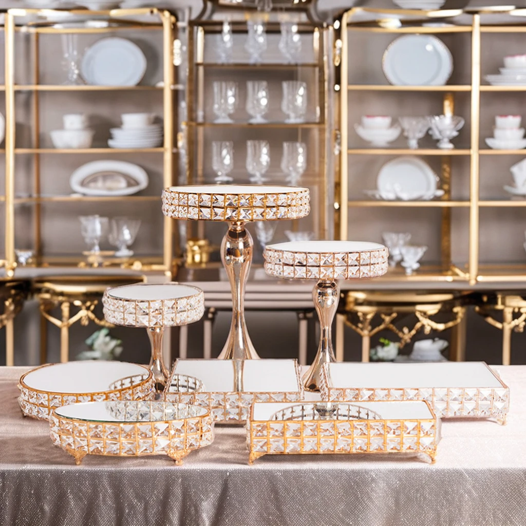 Single Item Crystal Dessert Stand Highstand Party Tray for Wedding & Party Decorations for Cakes & Small Dishes