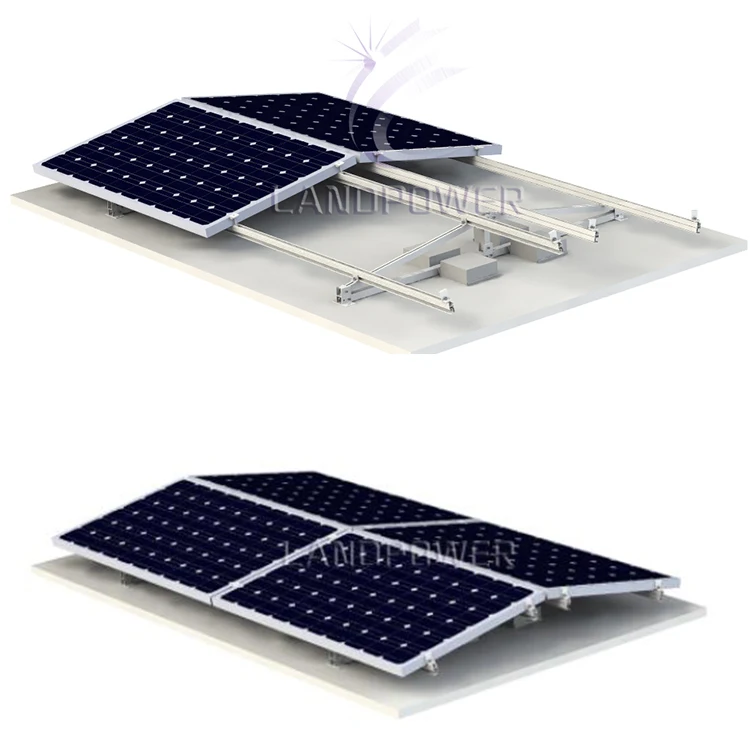 High Quality solar panel roof mounts east- west non penetration ballasted flat roof solar mounting system