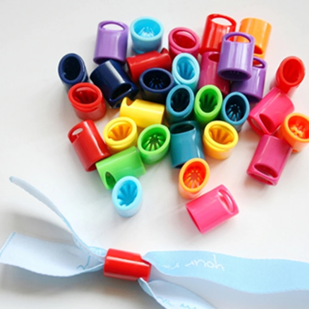 High Secure Bracelet Lock Clasp Four Holes Strong Teeth Closure Fabric Wristband Plastic Lock