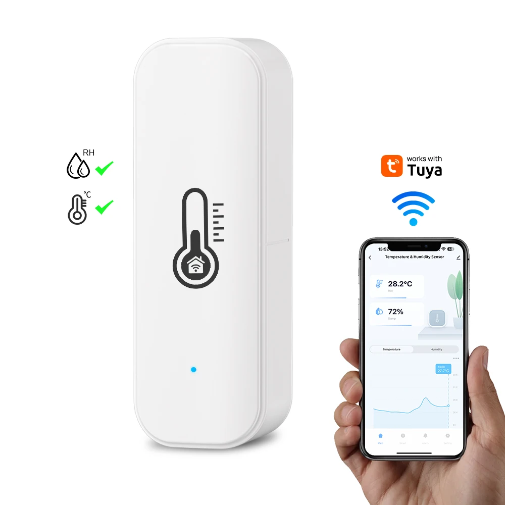 Tuya Indoor Thermostat Temperature Detector Outdoor Wifi and Humidity Sensor With Smart Life APP for Greenhouse