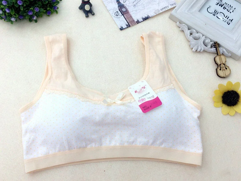 
Custom oem china cute cotton vest racerback sports underwear first bra for teen girls 