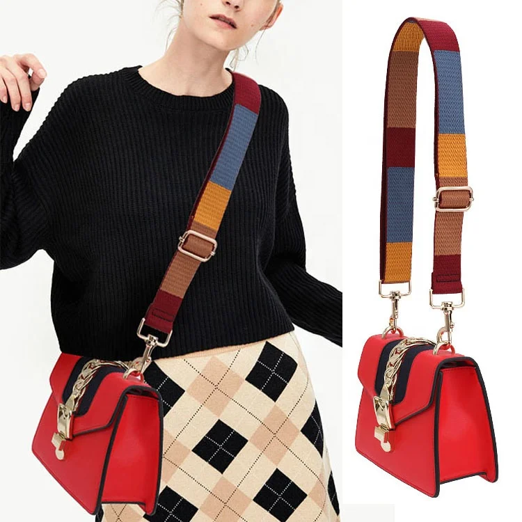 Handbag Accessories Hardwares Pattern Messenger Webbing Shoulder Strap for Bag
