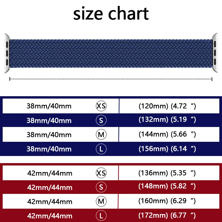  Coolyep New Arrival Sport Weave Elastic Nylon Braided Solo Loop Straps for Apple iWatch