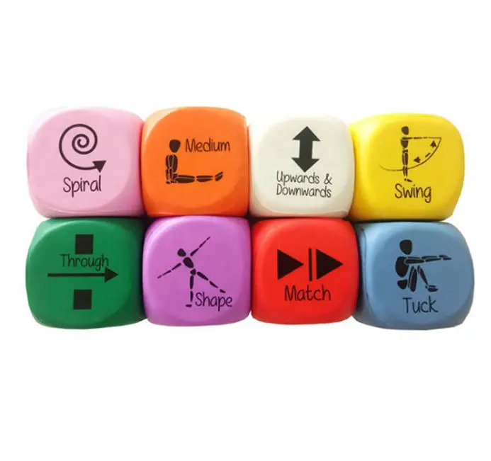Custom 12 Sided Workout Yoga Anti Stress Game Cube Fitness PU Foam exercise Dice