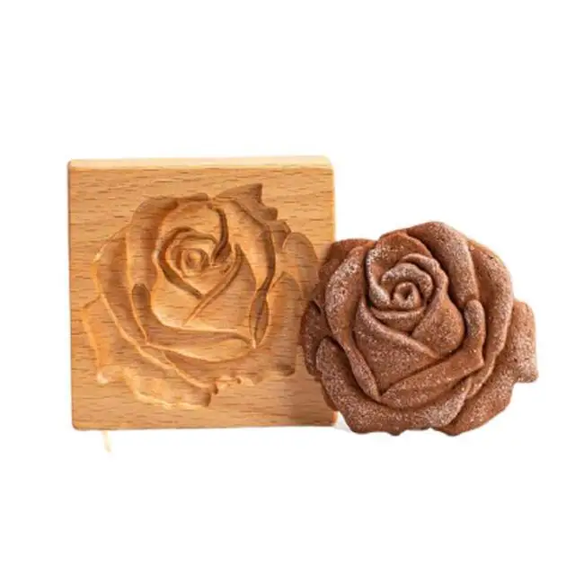 Wholesale Wooden Hand Made Cookie Mold Embossing Cookie Stamp Mold Wood Biscuit Cutter Mold For Baking