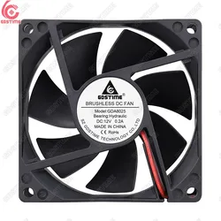 Gdstime GDA8025 80X80X25mm Ball Bearing dc 12V 3PIN FG Brushless Axial Cooling Fan