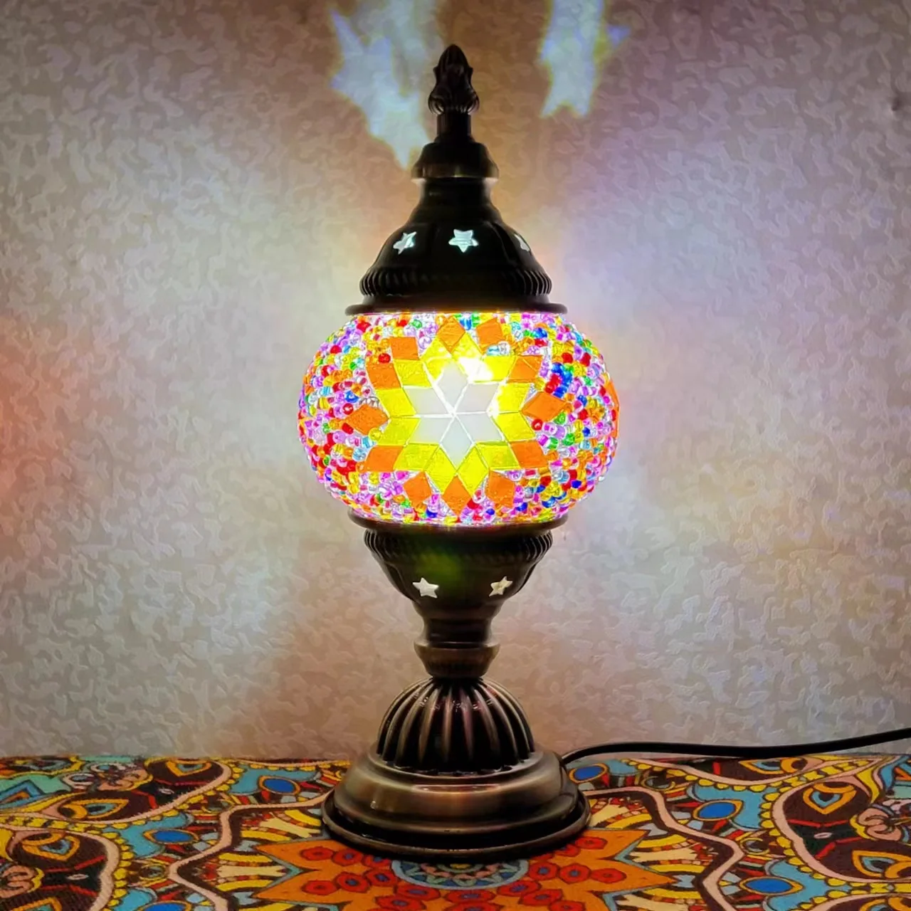 DIY New Arrival Modern  Turkish Mosaic Glass Art LED Creative Handmade Gifts Kit Home Decoration Table Lamp
