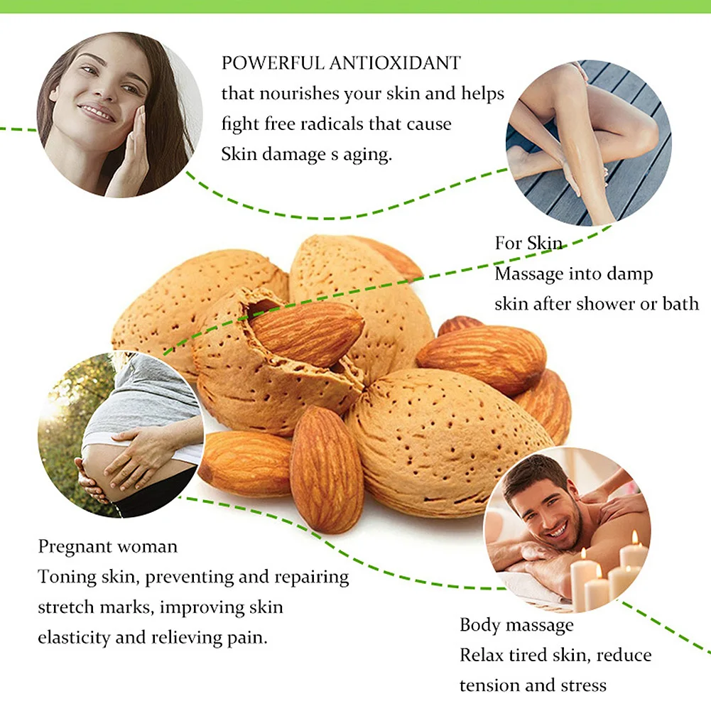 100% Pure Natural Essential Oil Manufacturer Body Care Almonds Massage Body Oil Wholesale
