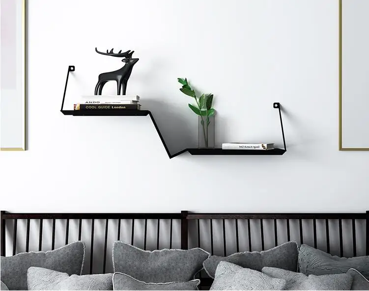 
Black simple wrought iron ledge metal rack wrought iron log rack 