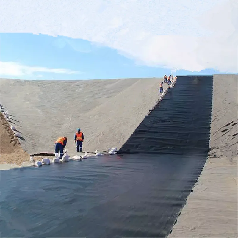 Водонепроницаемая подкладка HDPE Геомембраны 0 5 мм 75 проект свалки для пруда и рыболовства креветок
