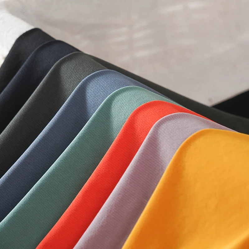 High quality 170gsm nylon spandex pure color dye double-sided plain sport t-shirt jersey fabric