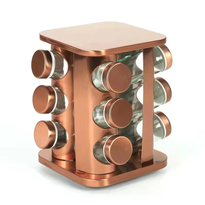 Kitchen Spice Rack Spice Pots Glass Seasoning Box Storage Container Condiment Jars Spice Racks Set