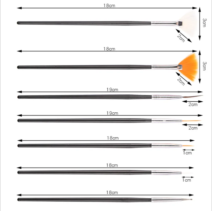 
Hot Selling 15 pcs Pink White Black Nail Art Brush Acrylic Set Art Tool 