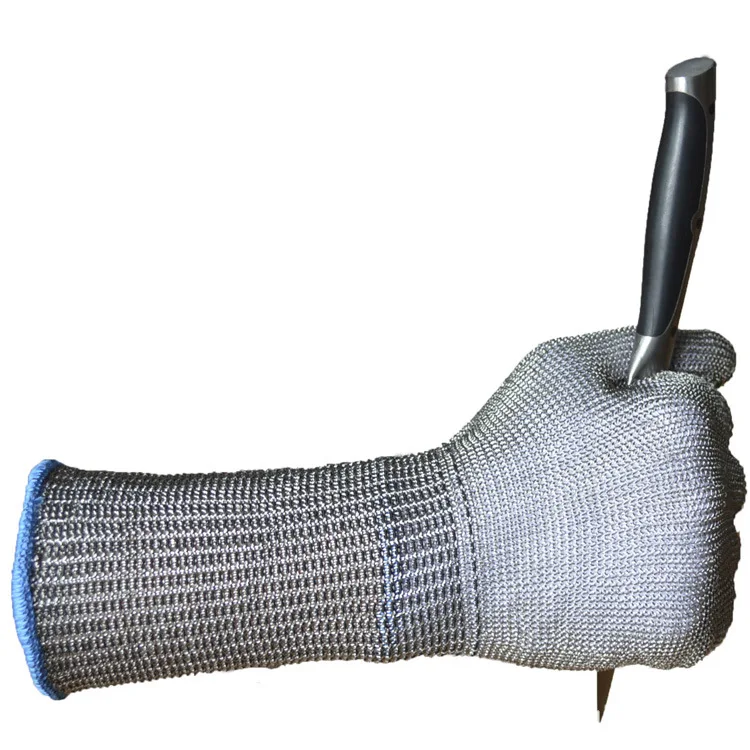Five-Finger Kitchen Safety Gloves 304L Stainless Steel HPPE Anti-Cut Flexible Resistant Construction Protective
