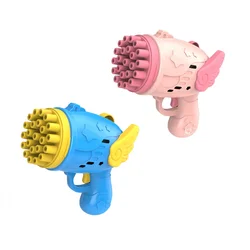 Amazon Hot Sale Summer 23-hole Bubble Machine Angel Bubble Gun Toy For Kids