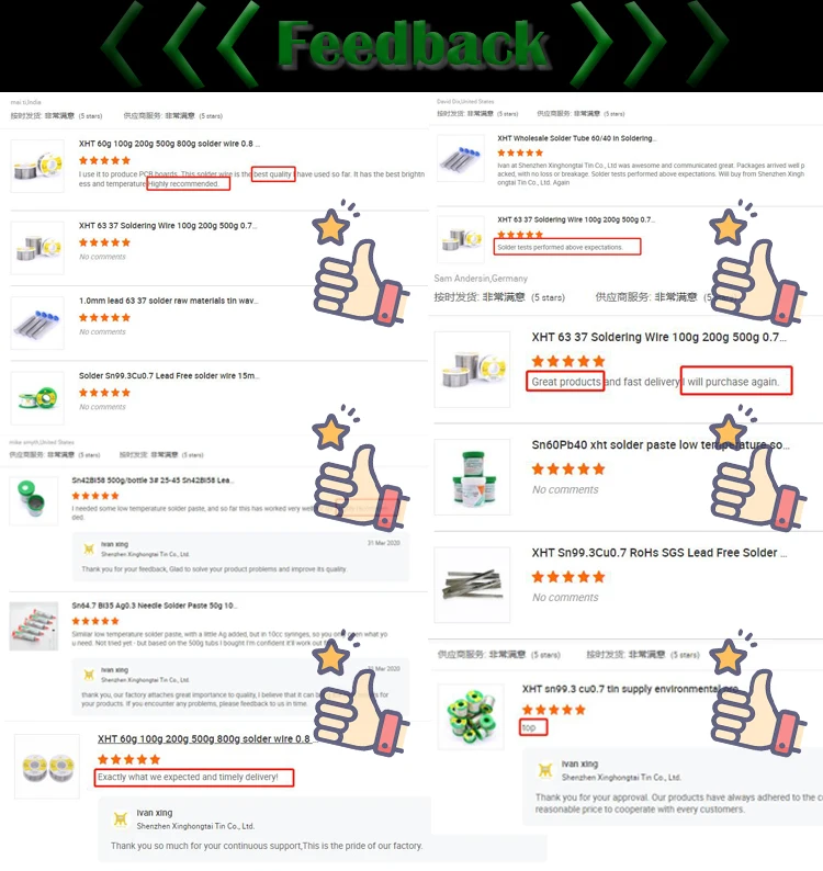XHT lead-free pb-free Solder Wire 1mm 1.6mm 50g high-temperature lead solder 394-406 melting point wire for temperature sensors