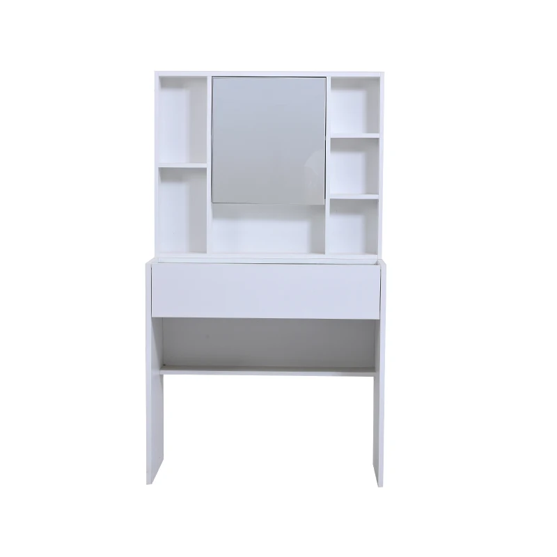 Wholesale Custom Dresser For Bedroom White Makeup Dresser With Glass Table Top